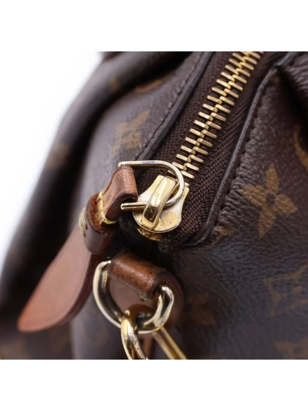 Louis Vuitton Monogram Rivoli MM 2-Way Shoulder Bag Brown Leather Gold